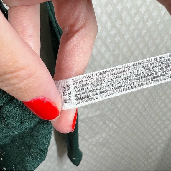 Free People Intimately Green V Neck Floral Lace Long Sleeve Top - Picture 4 of 5